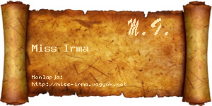 Miss Irma névjegykártya